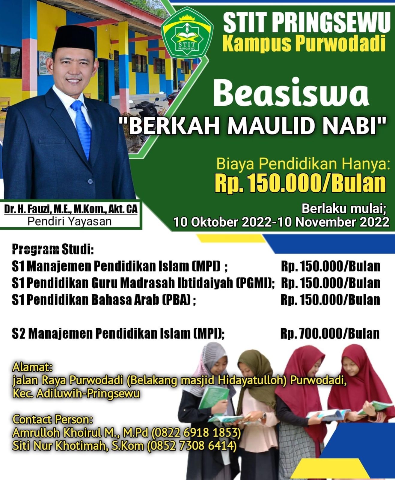 Wow ... ! Ada Beasiswa Berkah Maulid Nabi Di STIT Pringsewu Kampus Purwodadi