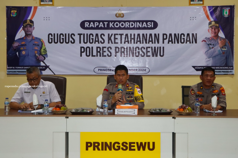 Rakor Gugus Tugas Ketahanan Pangan, Polres Pringsewu Optimalkan Kolaborasi Pemerintah dan Masyarakat